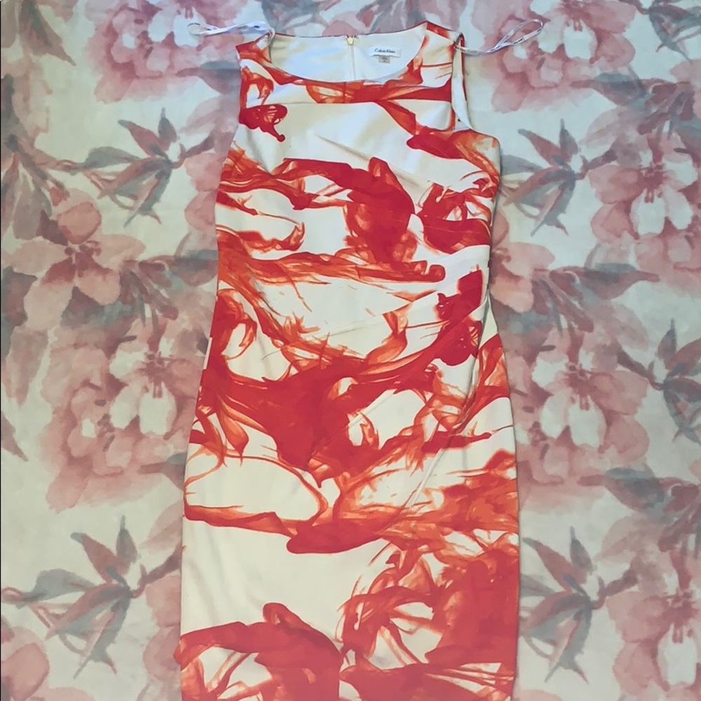 Orange and white dress